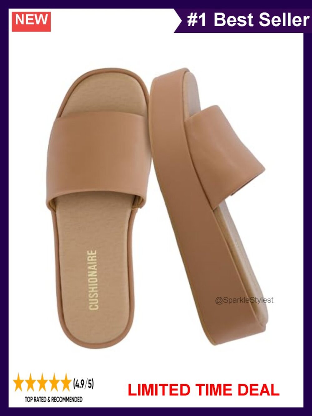 Platform Slide Sandals Wide Band Chunky Sole Slip-On